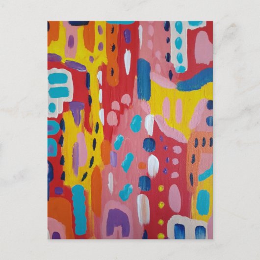 Abstracte oude basiskleuren briefkaart (Voorkant)