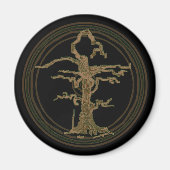 Abstracte, oude, bekabelde boom, bruin magneet (Voorkant)