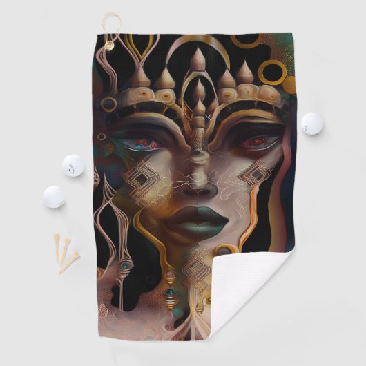 Abstracte Oude Egyptische vrouw Golfhanddoek (Insitu)