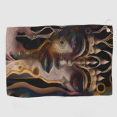 Abstracte Oude Egyptische vrouw Golfhanddoek (Horizontaal)