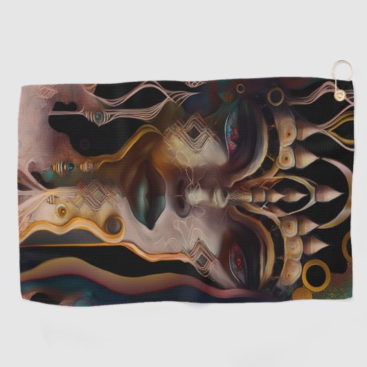 Abstracte Oude Egyptische vrouw Golfhanddoek (Horizontaal)