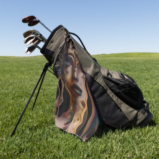 Abstracte Oude Egyptische vrouw Golfhanddoek (Groen)