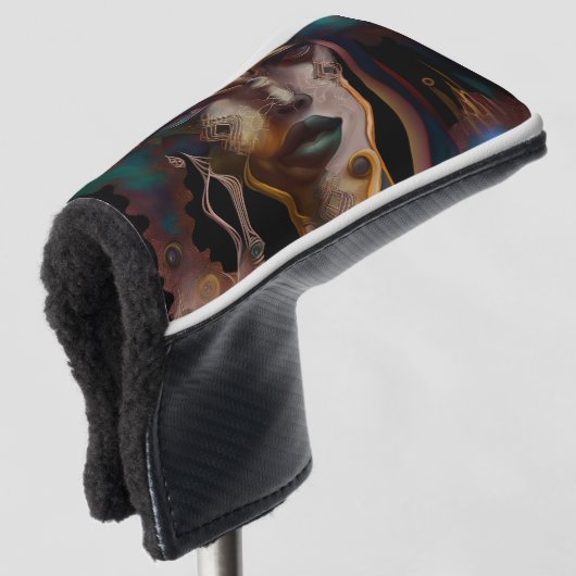 Abstracte Oude Egyptische vrouw Golfheadcover (3/4 voorkant)