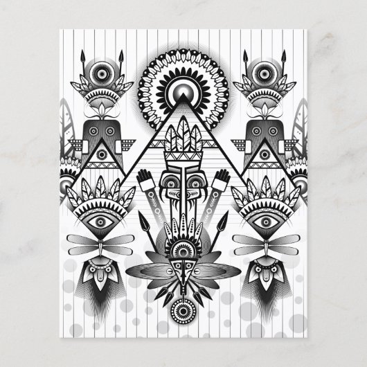 Abstracte Oude Inheemse Indische Stam Flyer (Voorkant)