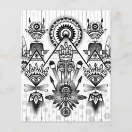 Abstracte Oude Inheemse Indische Stam Flyer