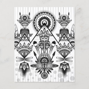 Abstracte Oude Inheemse Indische Stam Flyer