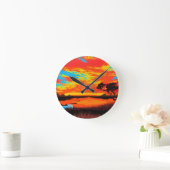 Abstracte Outback Desert Landscape Art #3 Ronde Klok (Huis)