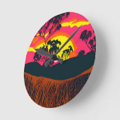 Abstracte Outback Desert Landscape Art #6 Ronde Klok (Hoek)