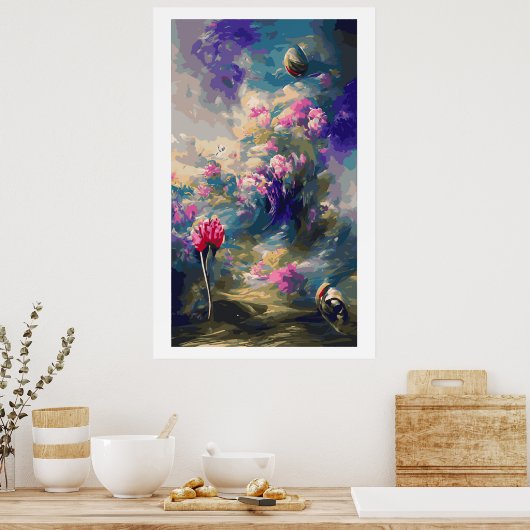 Abstracte overblijfselen landschap poster 3 (Keuken)