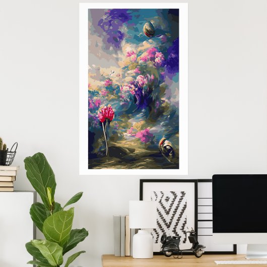 Abstracte overblijfselen landschap poster 3 (Thuiskantoor)