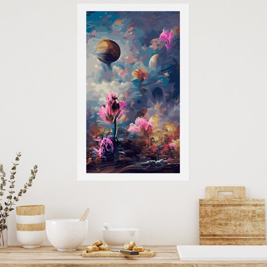 Abstracte overblijfselen landschap poster nr. 2 (Keuken)