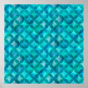 Abstracte overlappende cirkels naadloos patroon. W Poster