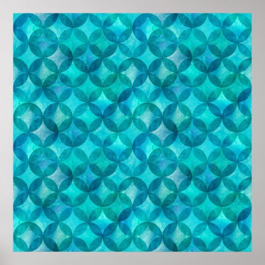 Abstracte overlappende cirkels naadloos patroon. W Poster (Voorkant)