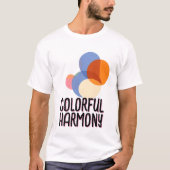 Abstracte overlappende kleurcirkels t-shirt (Voorkant)