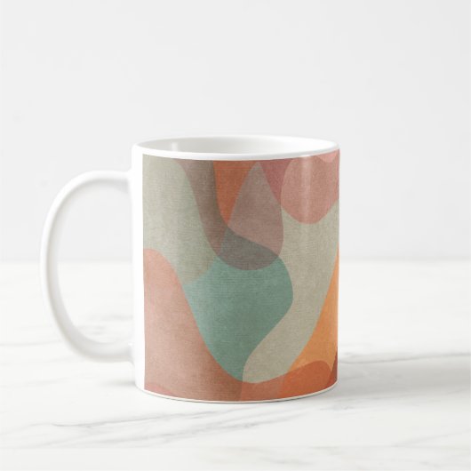 Abstracte overlappende pastelklodders achtergrond koffiemok (Links)