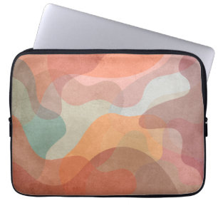 Abstracte overlappende pastelklodders achtergrond laptop sleeve