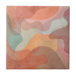 Abstracte overlappende pastelklodders achtergrond tegeltje