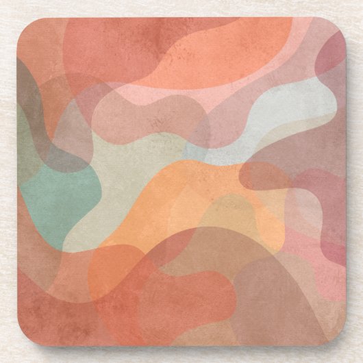 Abstracte overlappende pastelklonen achtergrond bier onderzetter (Voorkant)