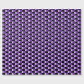 Abstracte overlappende rechthoeken paars op zwart cadeaupapier (Vlak)