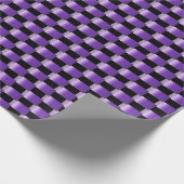 Abstracte overlappende rechthoeken paars op zwart cadeaupapier (Hoek)