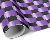 Abstracte overlappende rechthoeken paars op zwart cadeaupapier (Rol Hoek)