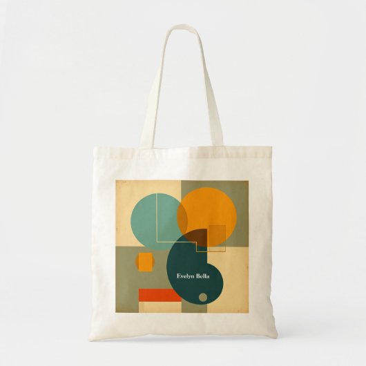 Abstracte Overlappende Vormen Kunstcompositie Tote Bag (Voorkant)