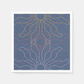 Abstracte overlappende zonnestralen leisteen blauw servet (Voorkant)