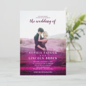 Abstracte overlay-fotobruiloft van Burgundy Kaart (Staand voorkant)