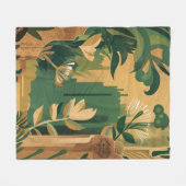 Abstracte overwoekerde tuin: botanisch fleece deken (Voorkant (Horizontaal))