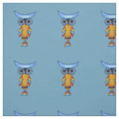 Abstracte Owl Blue Circle Eyes Colorful Feathers Stof (Swatch)