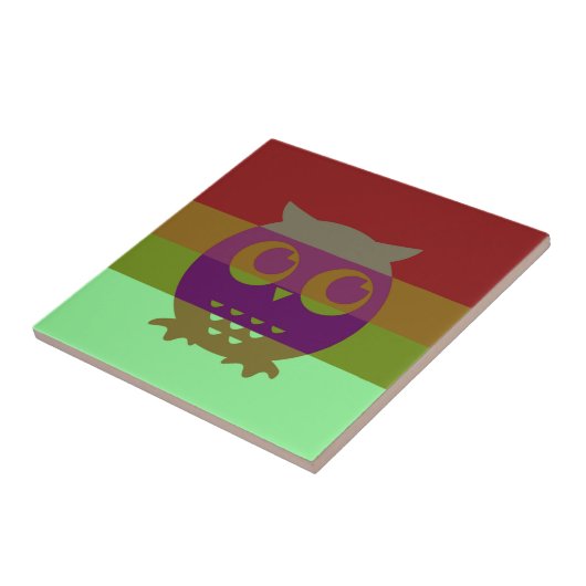 Abstracte Owl Ceramic Photo Tile Tegeltje (Zijkant)