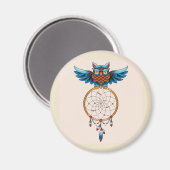 Abstracte Owl Dream catcher Magnet (Voorkant / Achterkant)