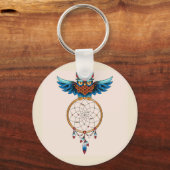 Abstracte Owl Dream catcher Sleutelhanger (Voorkant)