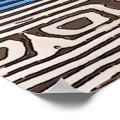 Abstracte Owl Eyes, blauwe lijnen Poster (Hoek)