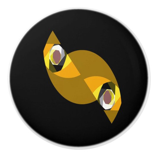 ABSTRACTE OWL KERAMISCHE KNOP (Voorkant)