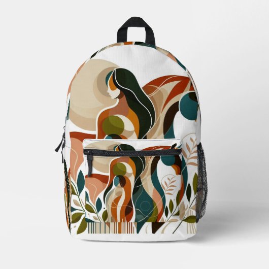 Abstracte paard en vrouw rugzak (Voorkant)