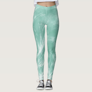 Abstracte Paardebloemen & vuurvliegjes Groen Leggings