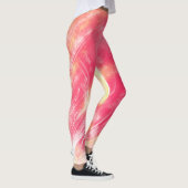 Abstracte Paardebloemen & vuurvliegjes Rood Leggings (Rechts)