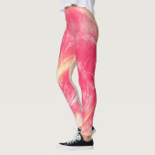 Abstracte Paardebloemen & vuurvliegjes Rood Leggings (Links)