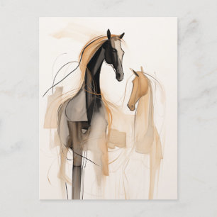Abstracte paarden briefkaart
