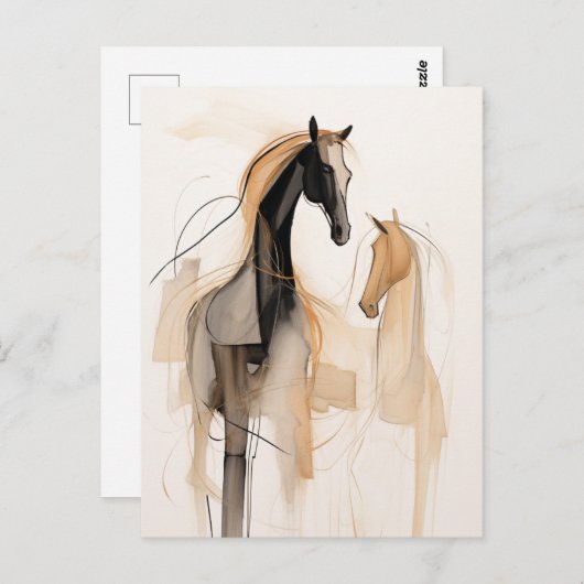 Abstracte paarden briefkaart (Voorkant / Achterkant)
