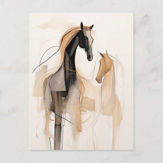 Abstracte paarden briefkaart (Voorkant)