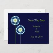 Abstracte paardenbloem bloemen Save the Date Kaart (Voorkant / Achterkant)
