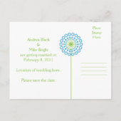 Abstracte paardenbloem bloemen Save the Date Kaart (Achterkant)