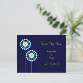 Abstracte paardenbloem bloemen Save the Date Kaart (Staand voorkant)