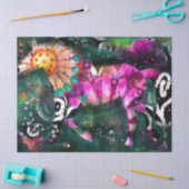 Abstracte Paardenbloem Roze Groen Decoupage Tissuepapier (Craft)