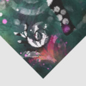 Abstracte Paardenbloem Roze Groen Decoupage Tissuepapier (Detail)