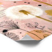 Abstracte Paardenbloem Waterverf Bloemkunst Poster (Hoek)