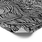 Abstracte paardenbloemen Oorspronkelijke inkt Kuns Poster (Hoek)