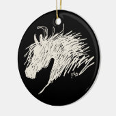 Abstracte paardenkop keramisch ornament (Links)